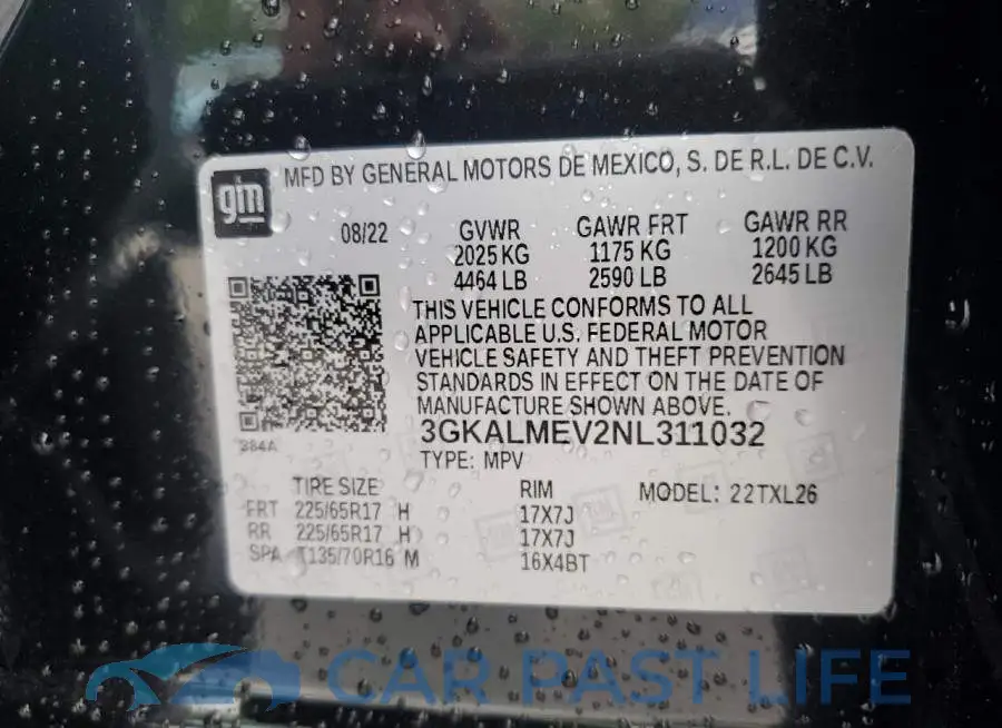 3GKALMEV2NL311032# 13