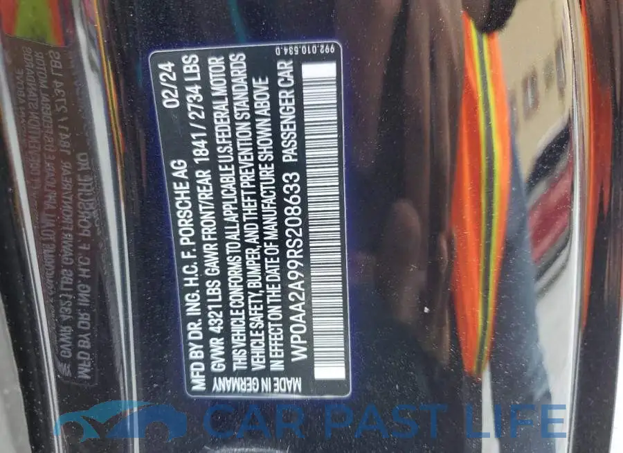 WP0AA2A99RS208633# 12