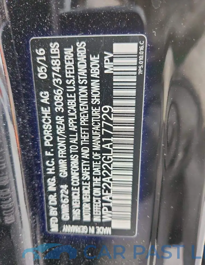 WP1AE2A22GLA17729# 13