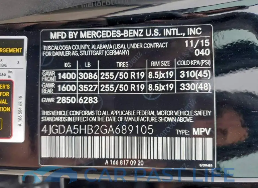 4JGDA5HB2GA689105# 13