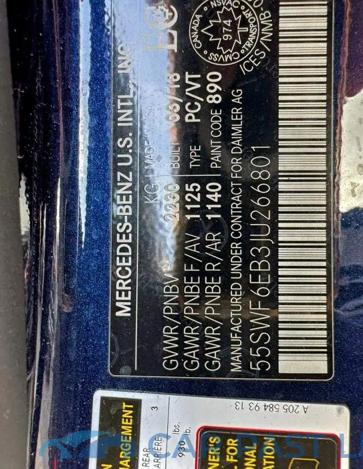 55SWF6EB3JU266801# 10