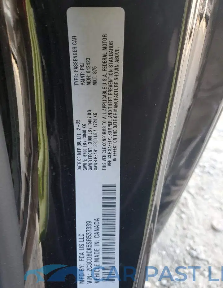 2C3CDBCK5SR537339# 12