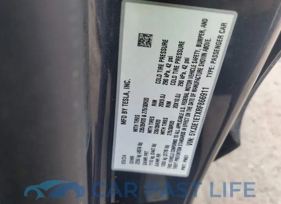 5YJ3E1ETXRF866911# 12