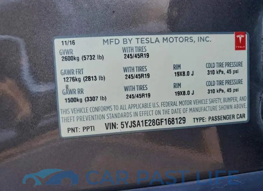 5YJSA1E28GF168129# 13