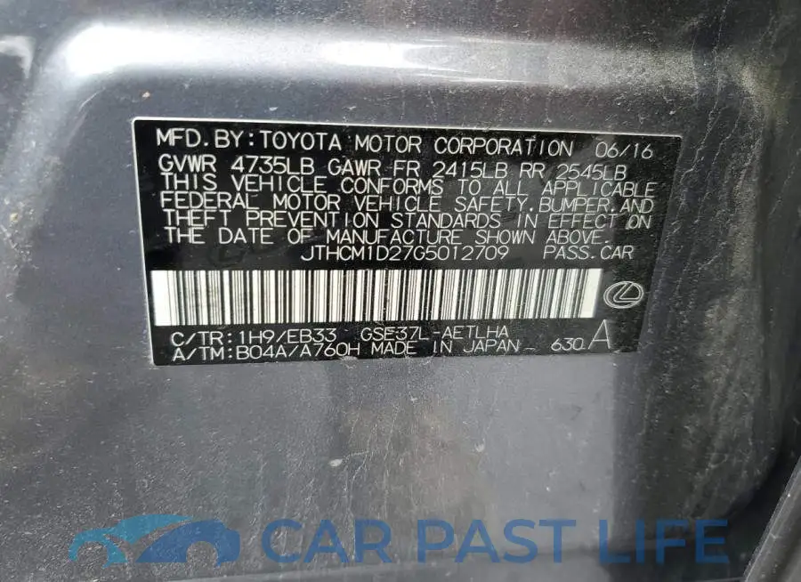 JTHCM1D27G5012709# 12