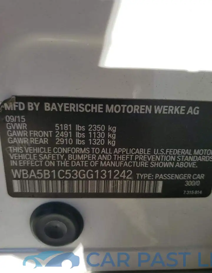 WBA5B1C53GG131242# 13