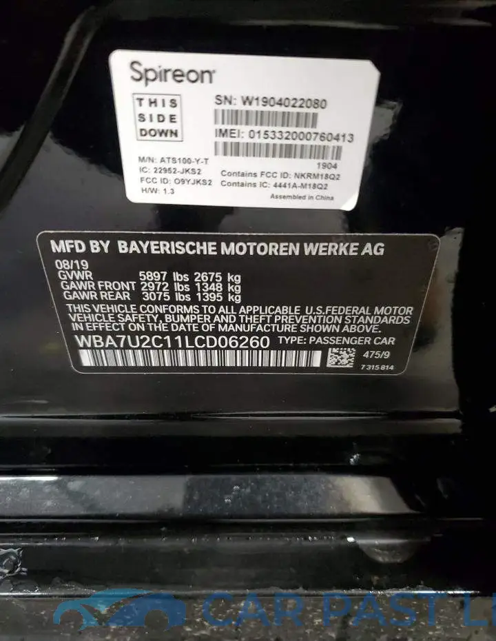 WBA7U2C11LCD06260# 13