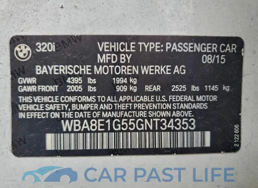 WBA8E1G55GNT34353# 12