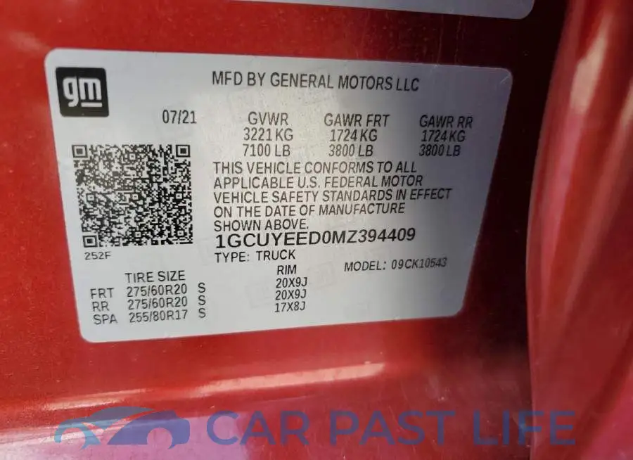 1GCUYEED0MZ394409# 12