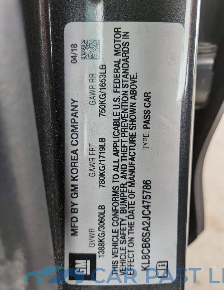 KL8CB6SA2JC475786# 12