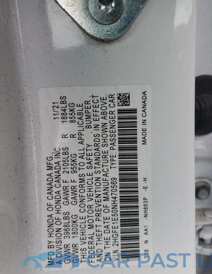 2HGFE1E50NH470569# 12