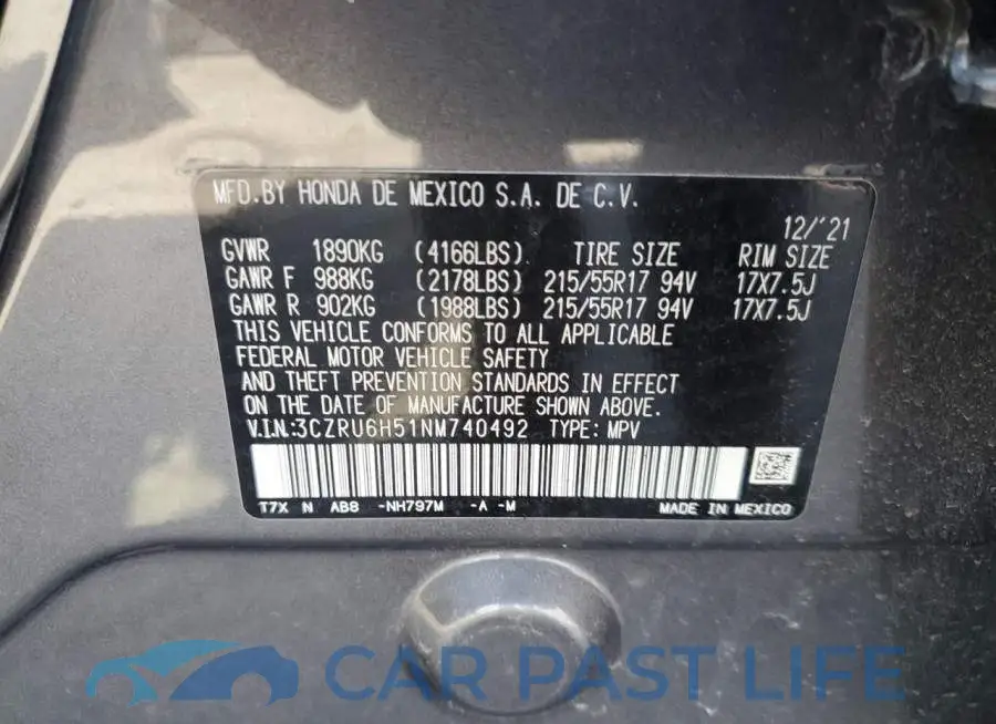 3CZRU6H51NM740492# 13