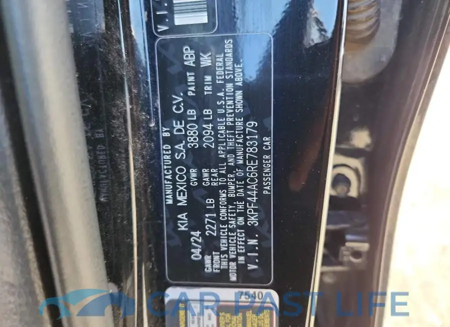 3KPF44AC6RE783179# 13