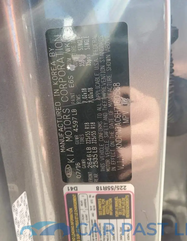 KNDPN3AC6H7160588# 14