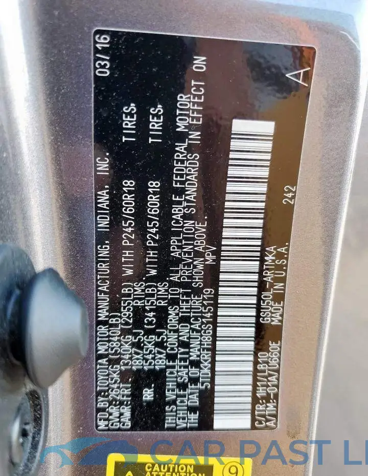 5TDKKRFH8GS145119# 13