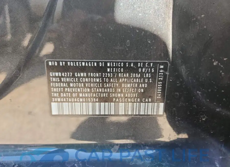 3VW447AU4GM015394# 13