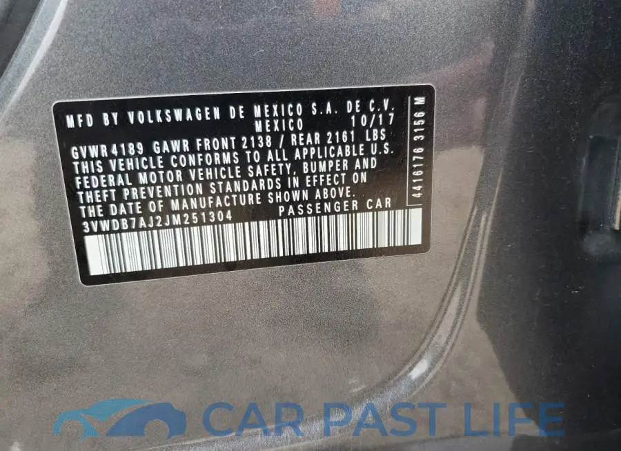 3VWDB7AJ2JM251304# 12