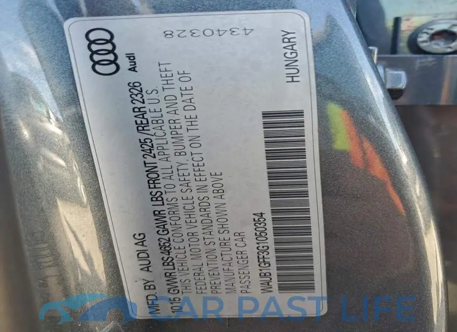 WAUB1GFF3G1050354# 12