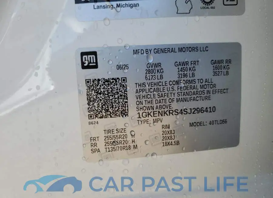 1GKENKRS4SJ296410# 13