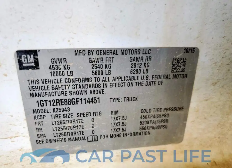 1GT12RE88GF114451# 12
