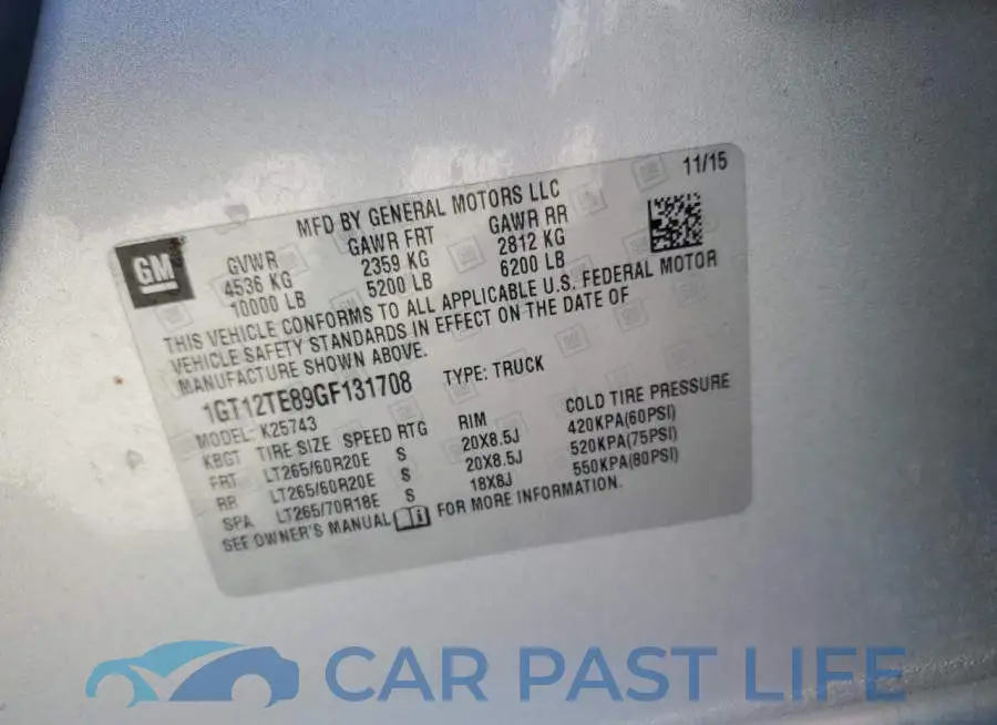 1GT12TE89GF131708# 12