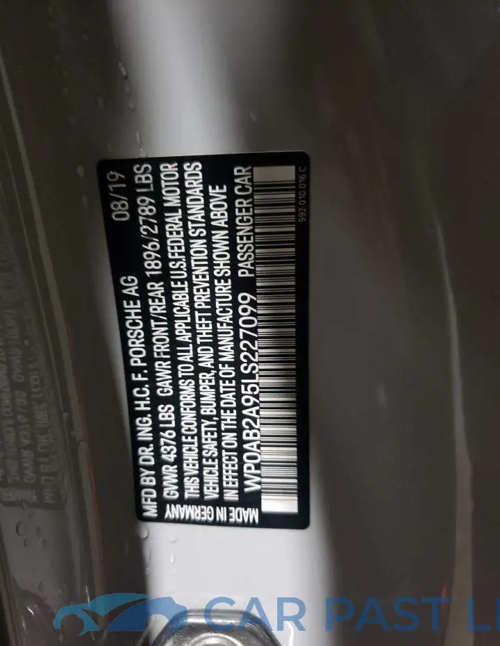 WP0AB2A95LS227099# 13