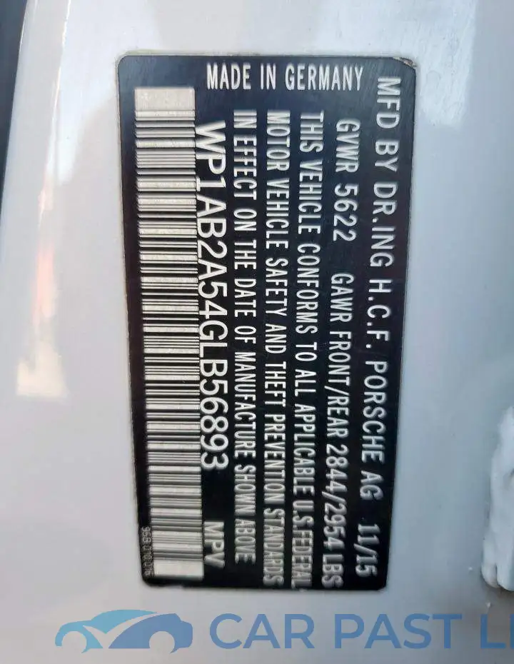 WP1AB2A54GLB56893# 13