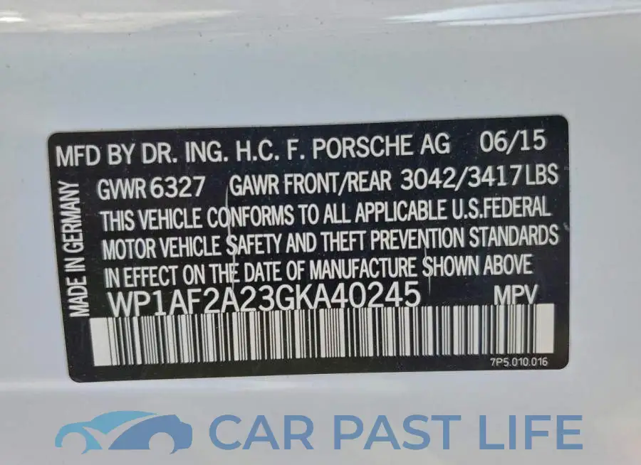 WP1AF2A23GKA40245# 13