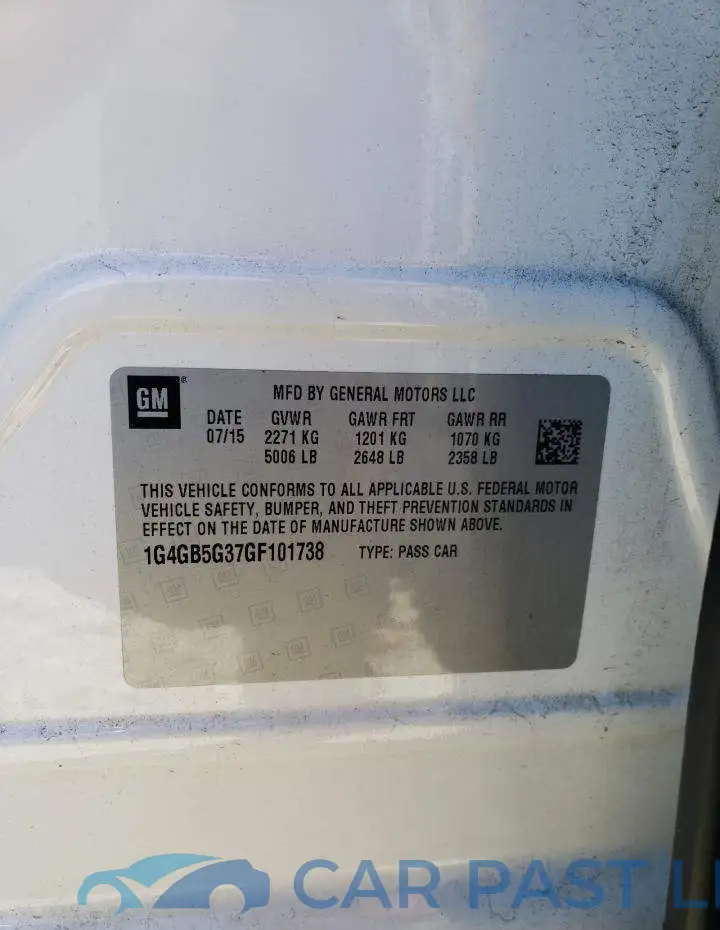 1G4GB5G37GF101738# 12