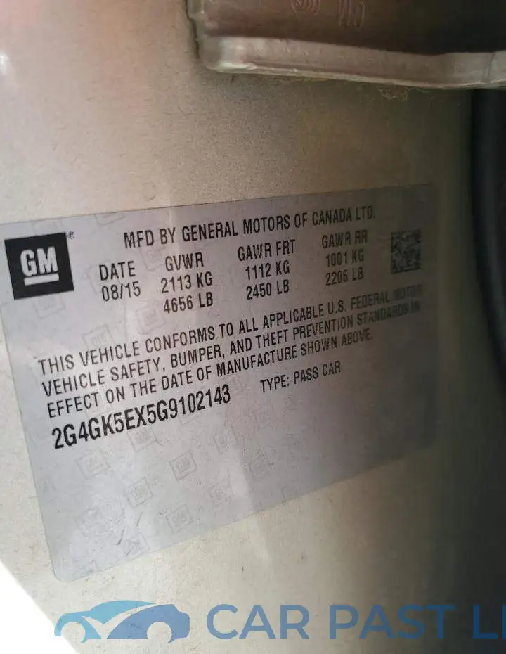 2G4GK5EX5G9102143# 12