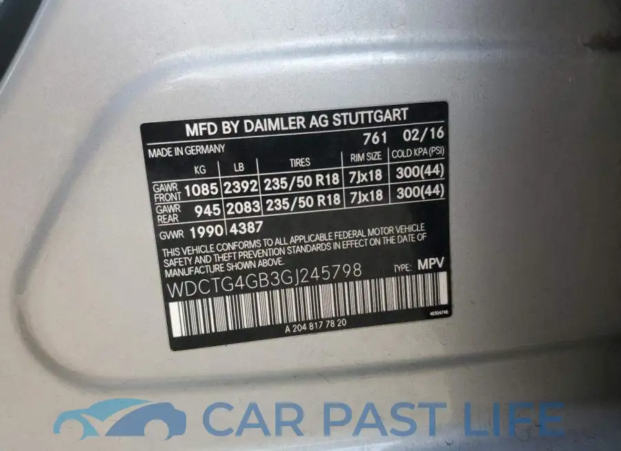 WDCTG4GB3GJ245798# 13