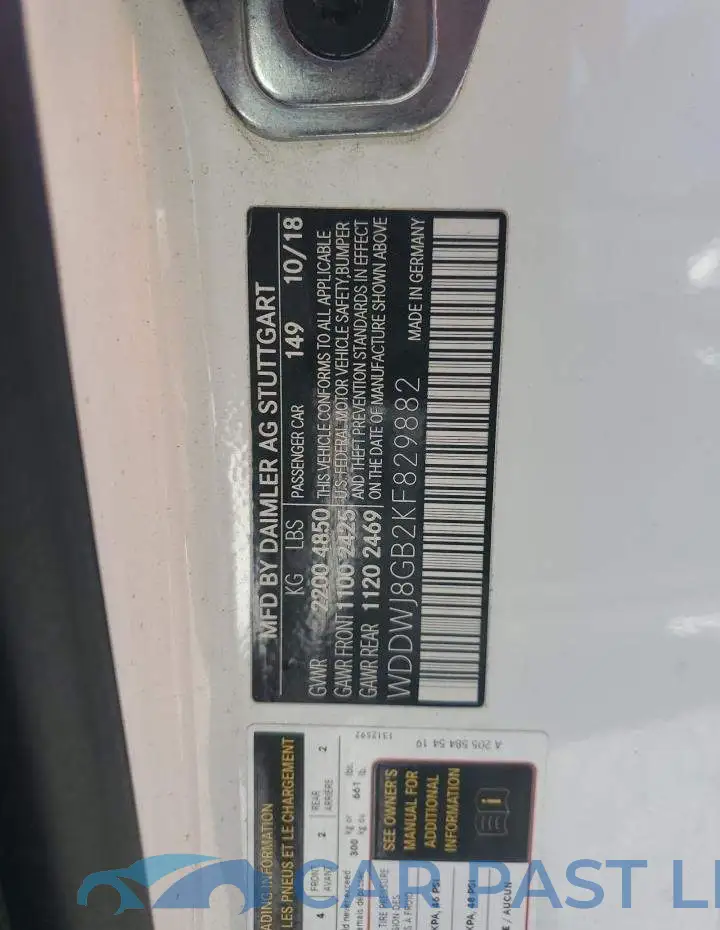 WDDWJ8GB2KF829882# 12