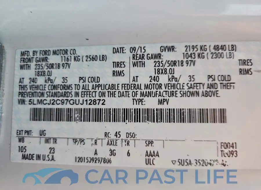 5LMCJ2C97GUJ12872# 13