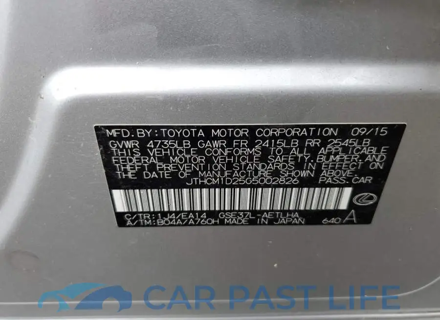 JTHCM1D25G5002826# 12