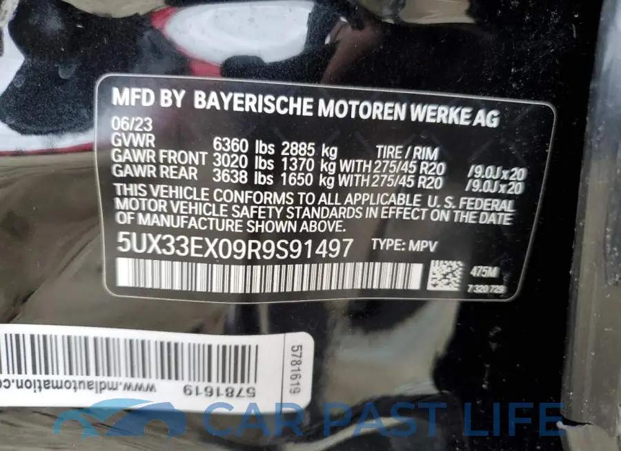 5UX33EX09R9S91497# 13