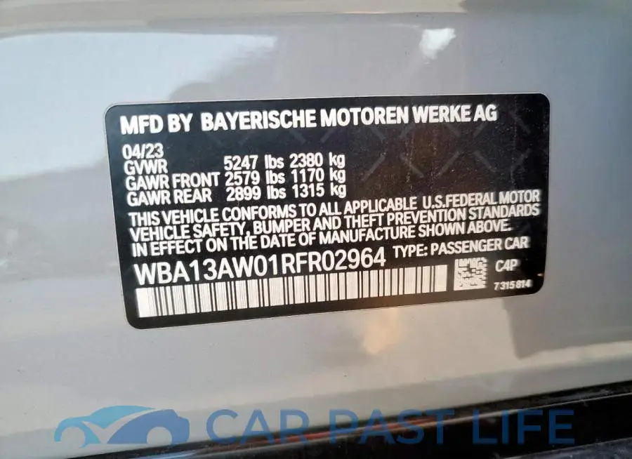 WBA13AW01RFR02964# 13