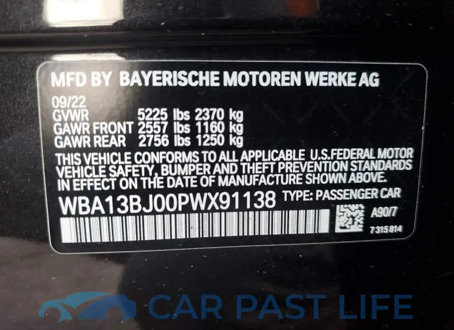 WBA13BJ00PWX91138# 12