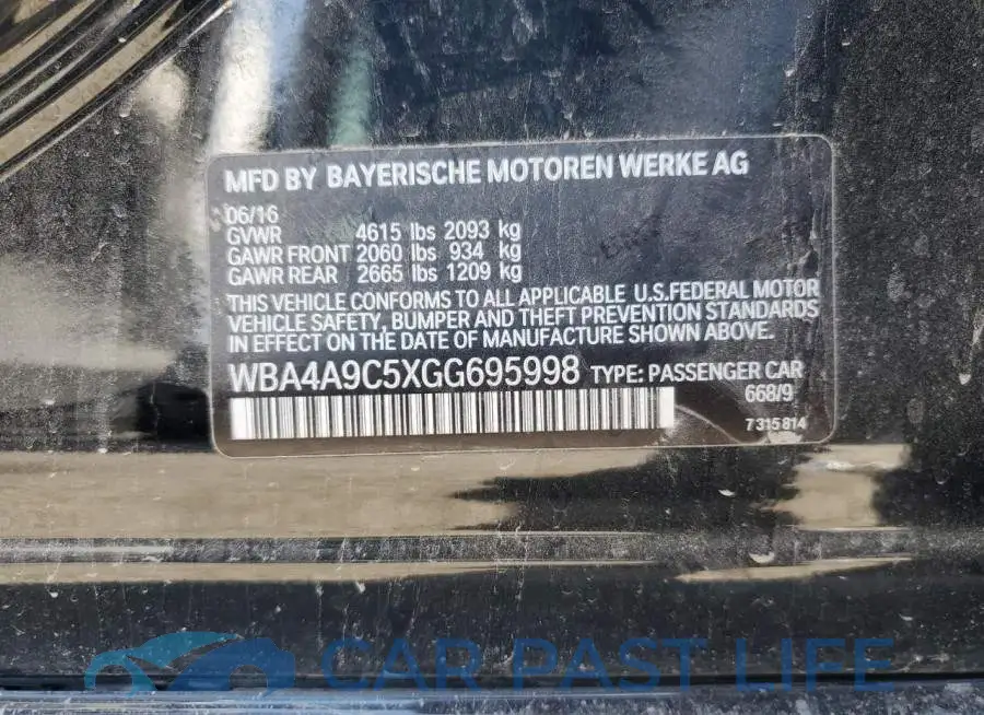 WBA4A9C5XGG695998# 12