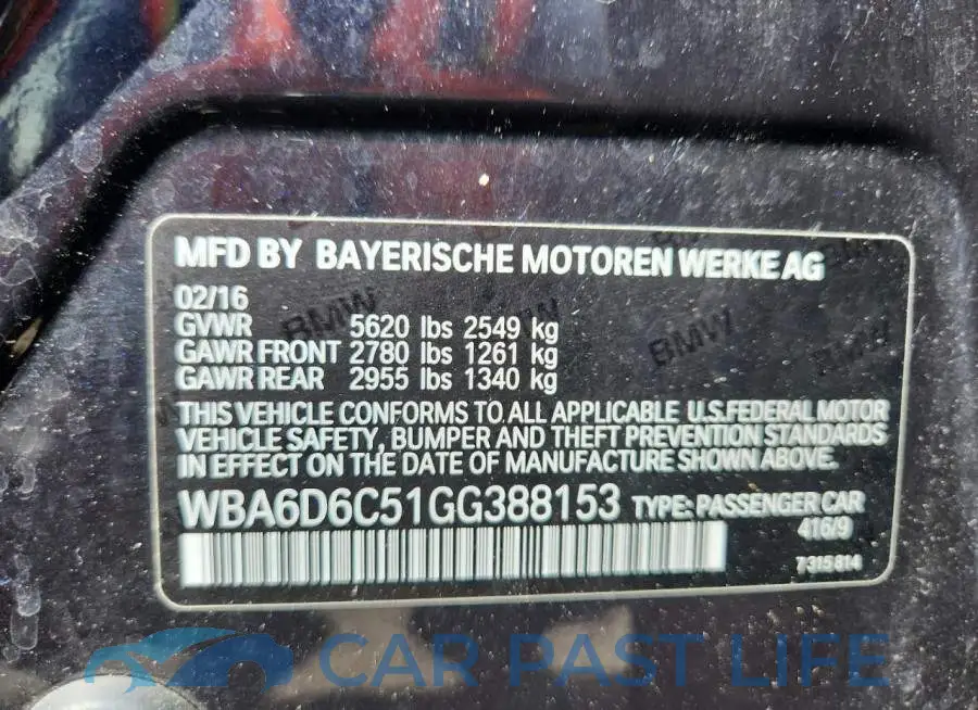 WBA6D6C51GG388153# 12