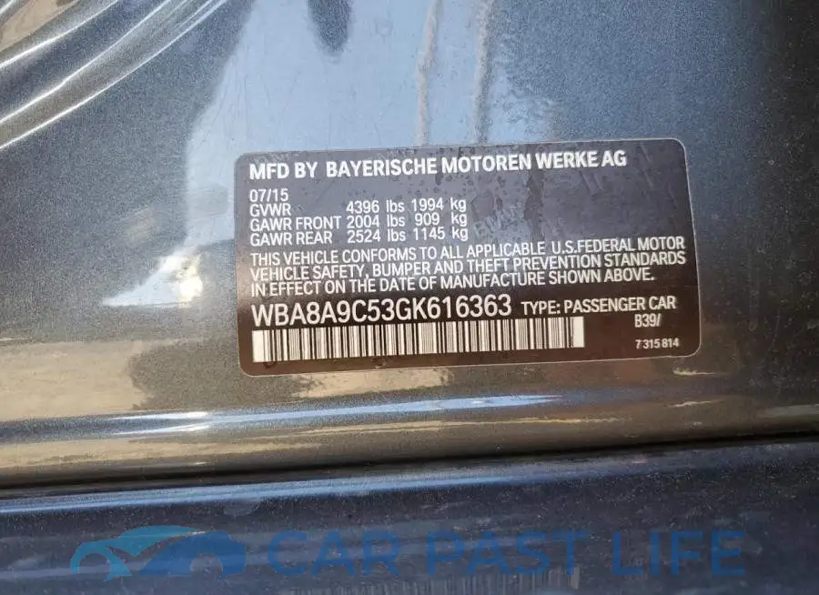 WBA8A9C53GK616363# 12