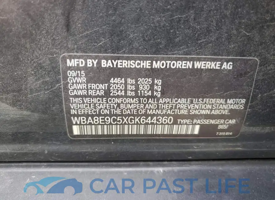 WBA8E9C5XGK644360# 12