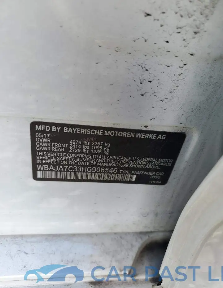 WBAJA7C33HG906546# 12