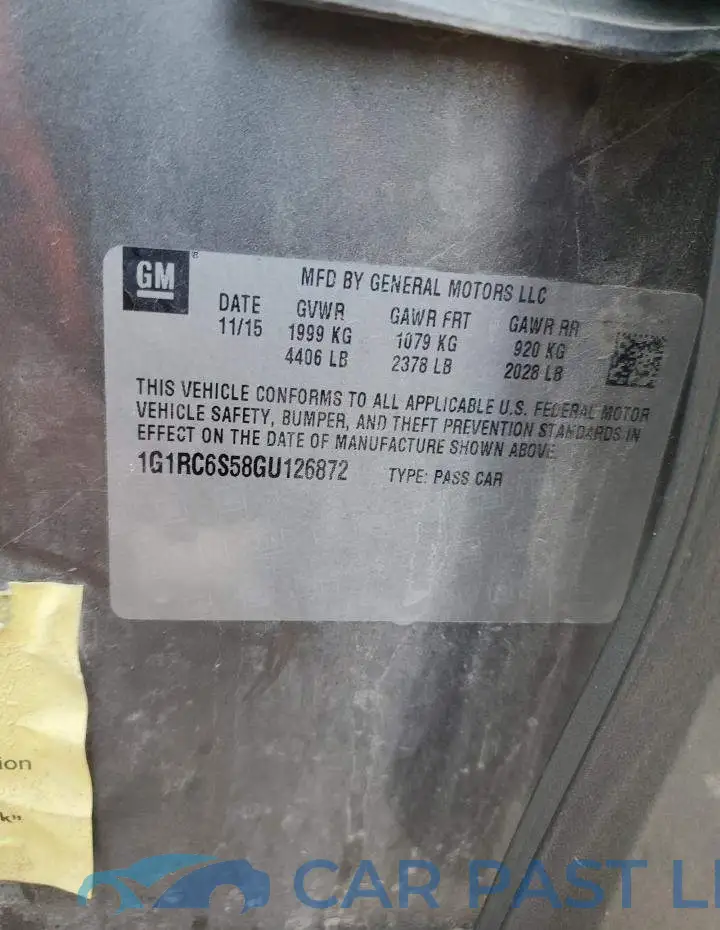 1G1RC6S58GU126872# 12
