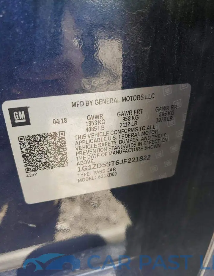 1G1ZD5ST6JF221822# 12