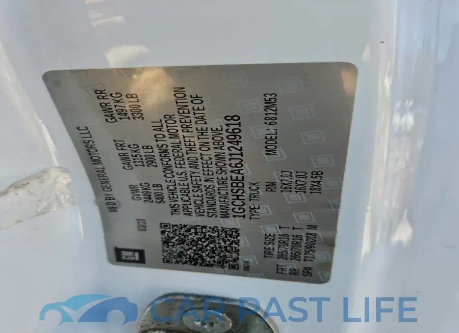 1GCHSBEA6J1249618# 12