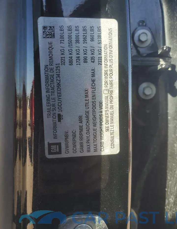 1GCUYEED5KZ341251# 13