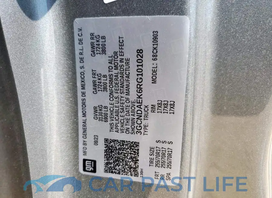 3GCNDAEK6RG101028# 12