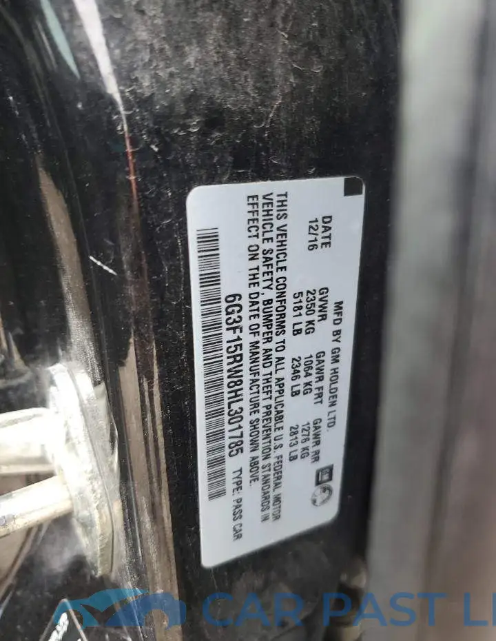 6G3F15RW8HL301785# 12