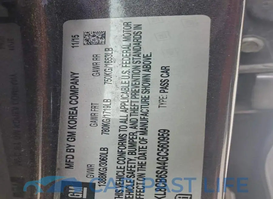 KL8CB6SA4GC560959# 12