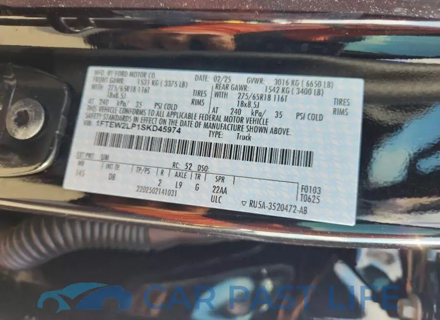 1FTEW2LP1SKD45974# 12